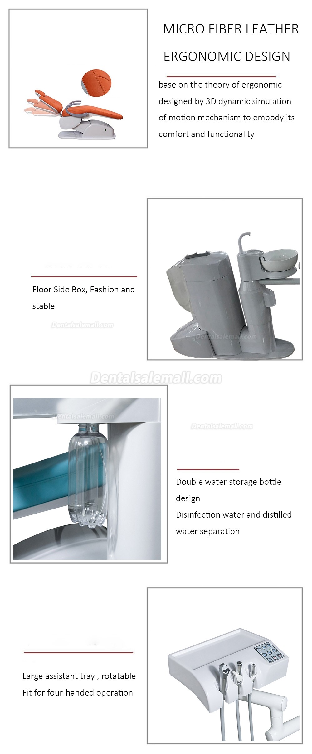 DSM-A6800 Luxury Dental Chair Treatment Unit Touch-screen Control System